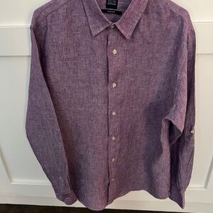 Saks Fifth Avenue Purple Casual Button Down Shirt